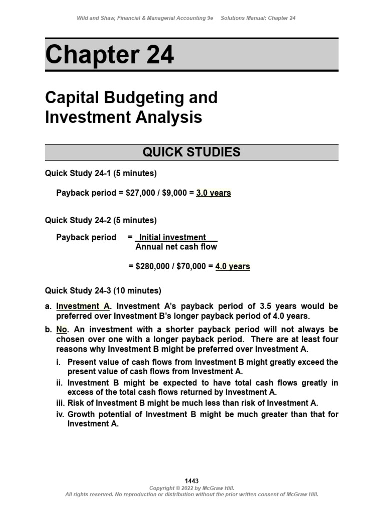 Capital Budgeting Solutions Manual | PDF | Internal Rate Of Return ...