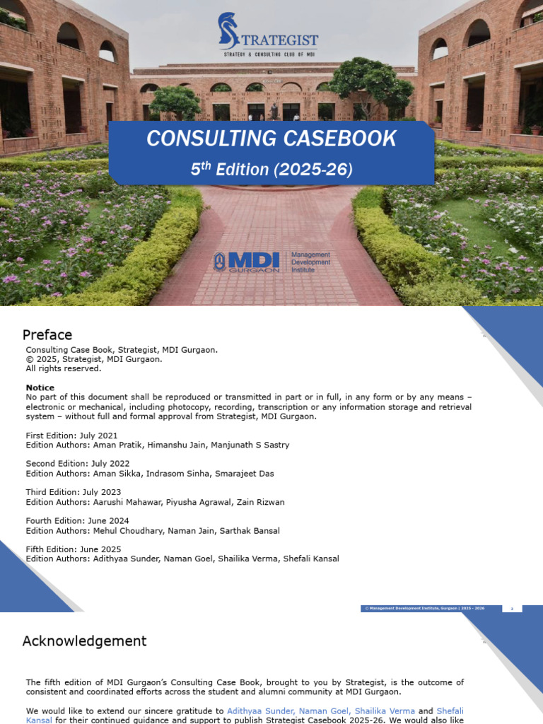 Consulting Casebook 2025-26 Overview | PDF | Securitization | Airlines