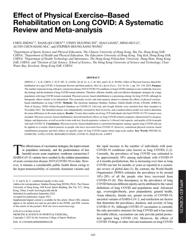 Effect of Physical Exercise Based Rehabilitation.17 | PDF | Physical ...
