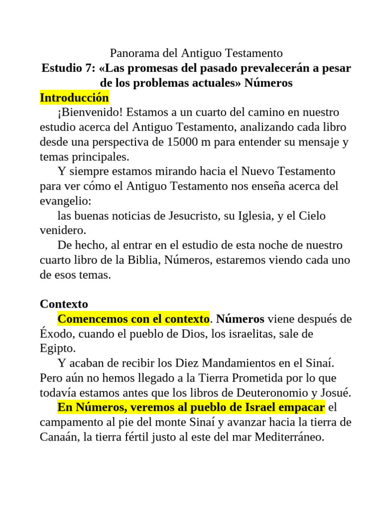 Promesas de Dios en Números: Fe y Dificultades | PDF | Libro de números ...