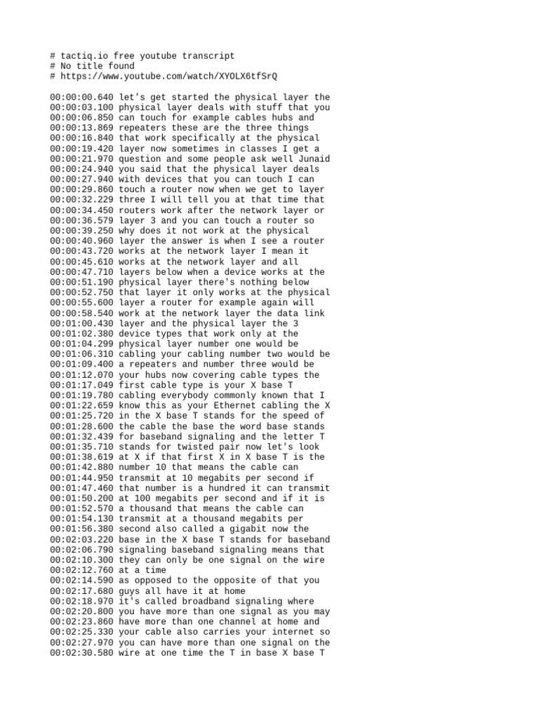 Tactiq Free Transcript XYOLX6tfSrQ | PDF | Computer Network ...