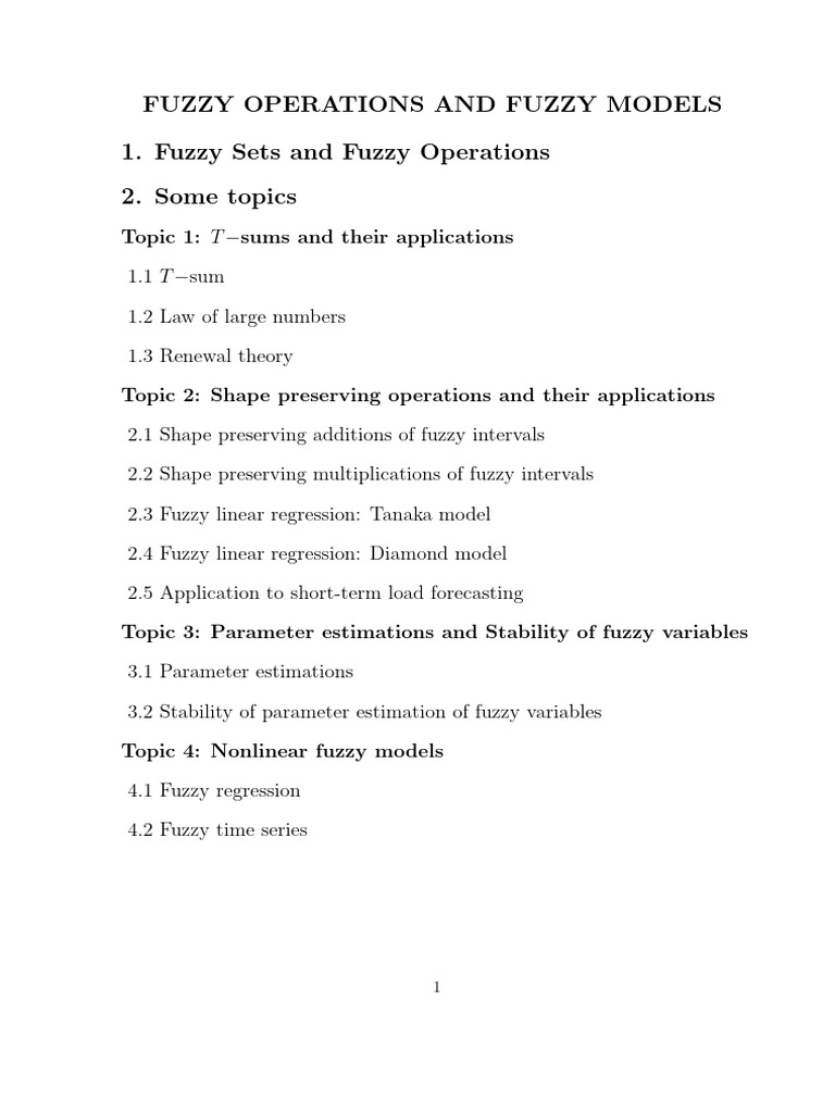 Fuzzy Sets and Operations Explained | PDF | Fuzzy Logic | Regression ...