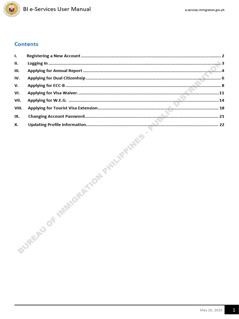 BI e-Services User Manual Guide | PDF | Login | Computing