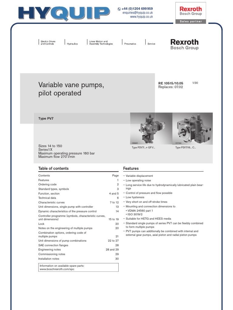 Vane Pump Data Sheet Pump Hydraulics