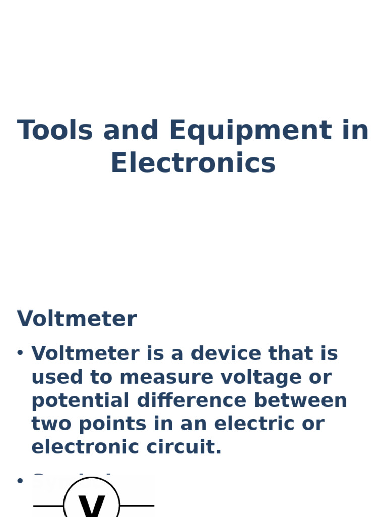 Essential Tools for Electronics Work | PDF | Voltage | Direct Current