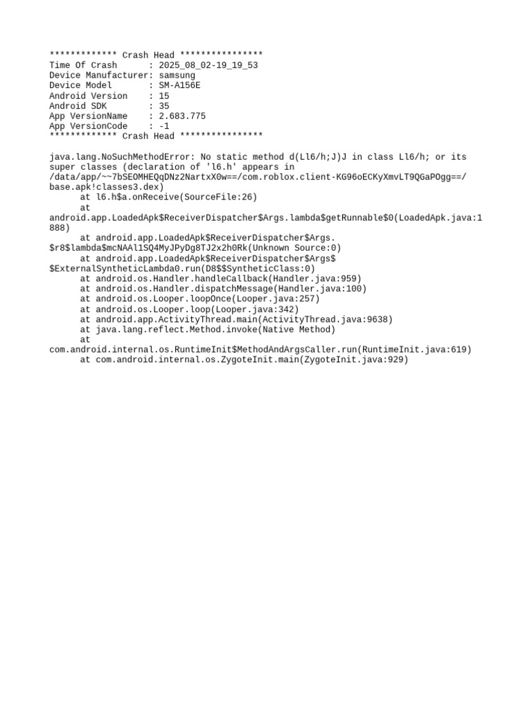 Samsung SM-A156E Crash Log Analysis | PDF