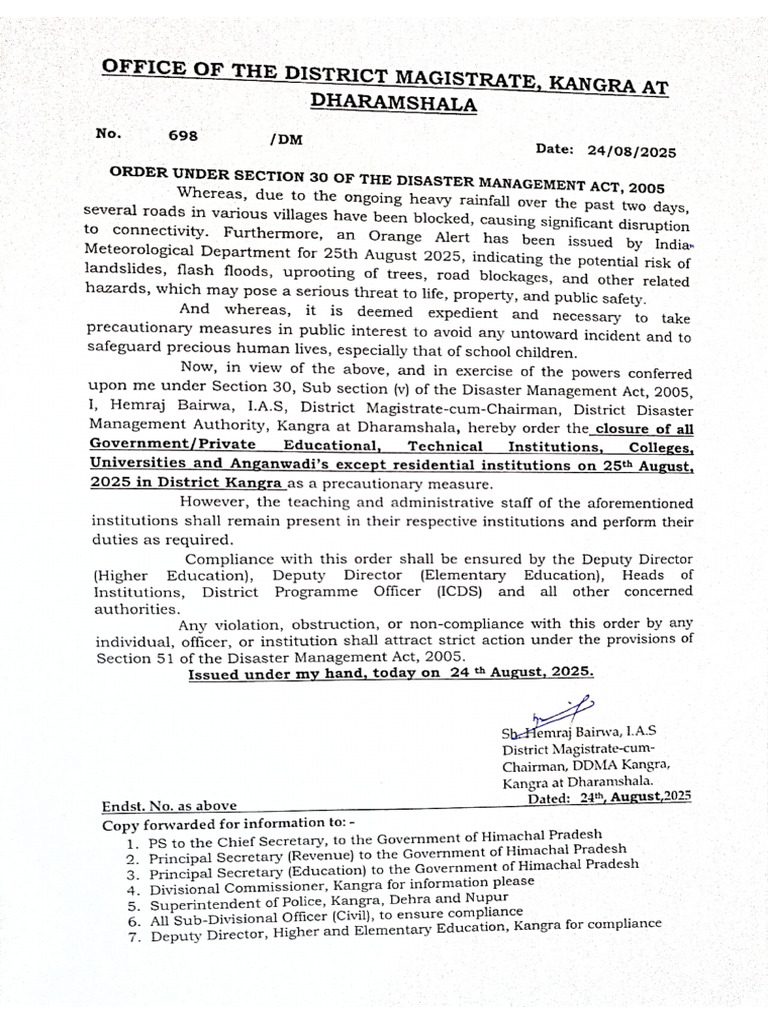Closure Order of All Government Private Educational | PDF