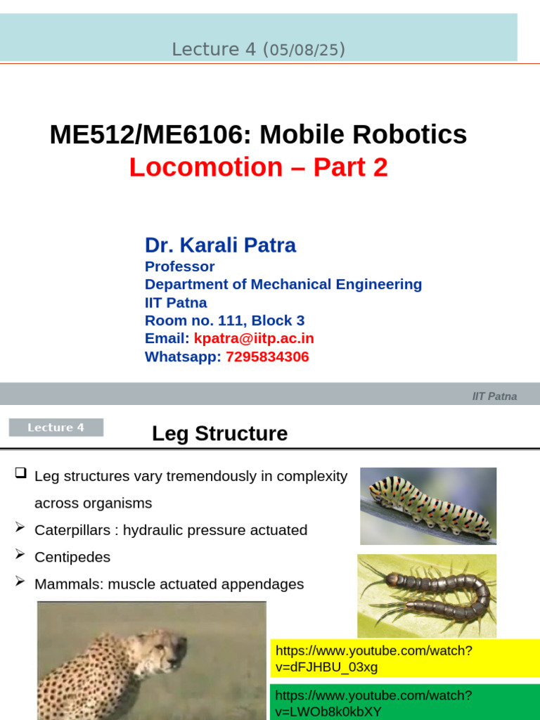 Mobile Robotics Lecture4 | PDF | Terrestrial Locomotion | Robotics