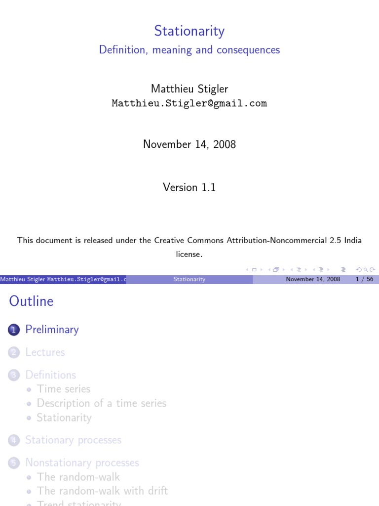 Understanding Stationarity in Econometrics | PDF | Stationary Process ...