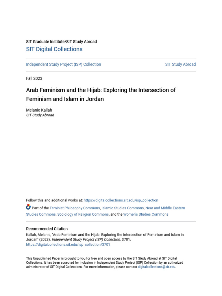 Arab Feminism and The Hijab | PDF | Popular Front For The Liberation Of ...
