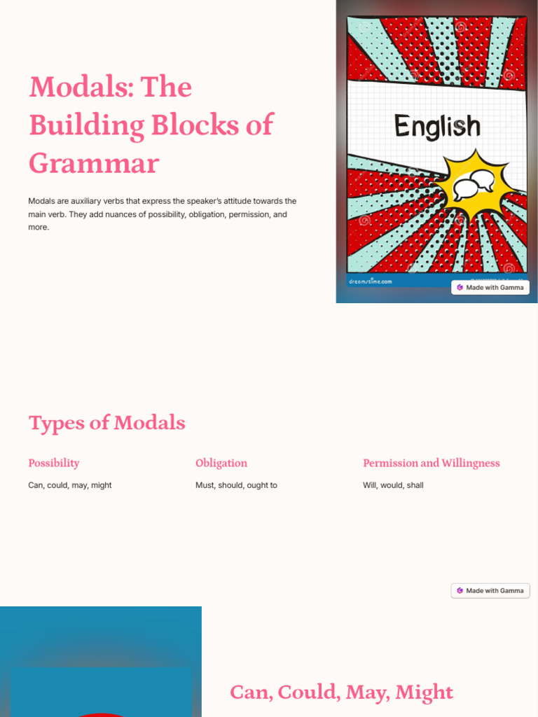 Modals The Building Blocks of Grammar | PDF