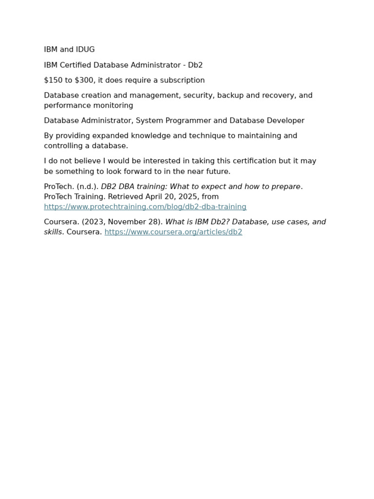 IBM Db2 Certification Overview | PDF