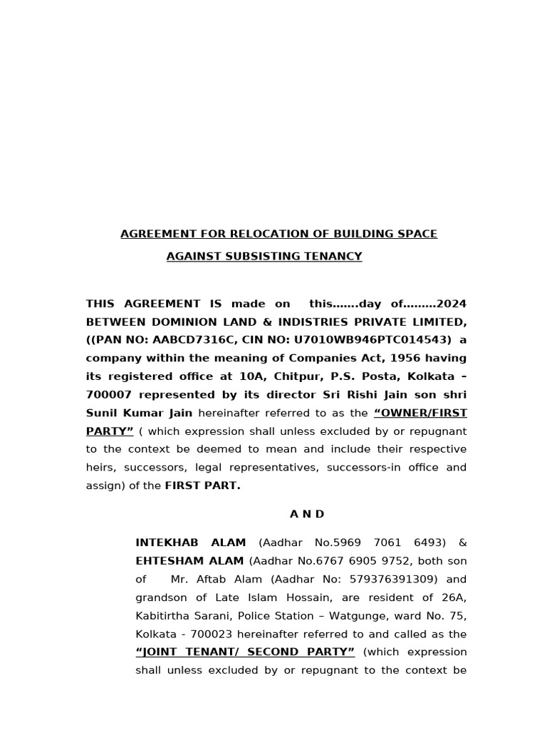 Modified - New Agreement 22.12.24 | PDF | Leasehold Estate | Lease
