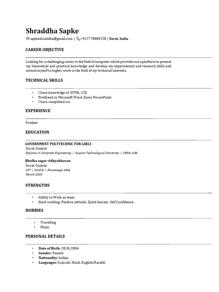 Computer Engineering Graduate Resume | PDF