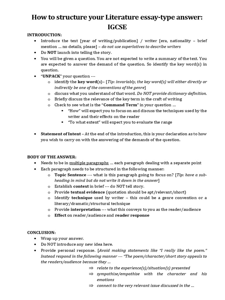 Structuring Your Literature Essay | PDF | Question | Human Communication