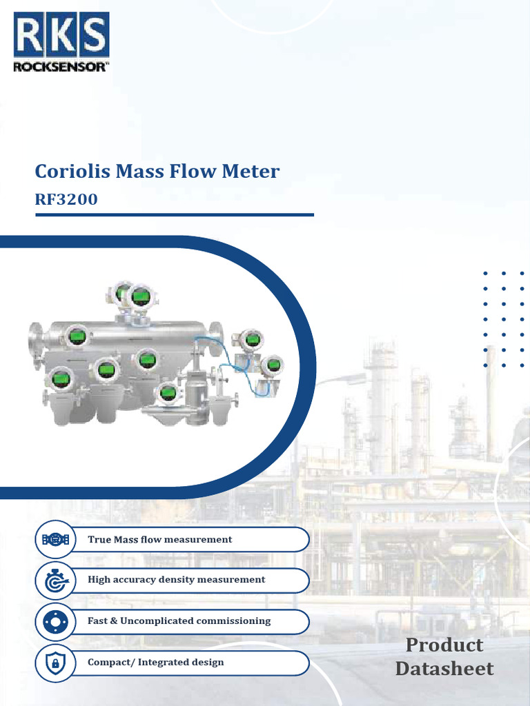 RF3200 Coriolis Mass Flowmeter | PDF | Flow Measurement | Quantity