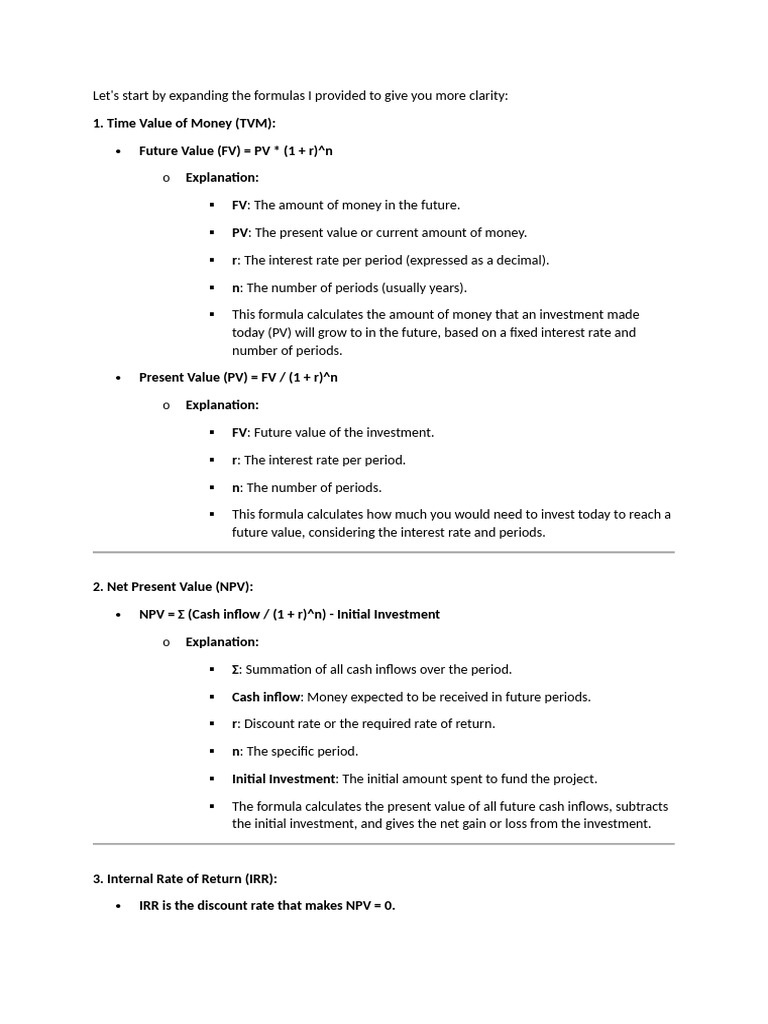 Finance | PDF | Internal Rate Of Return | Net Present Value