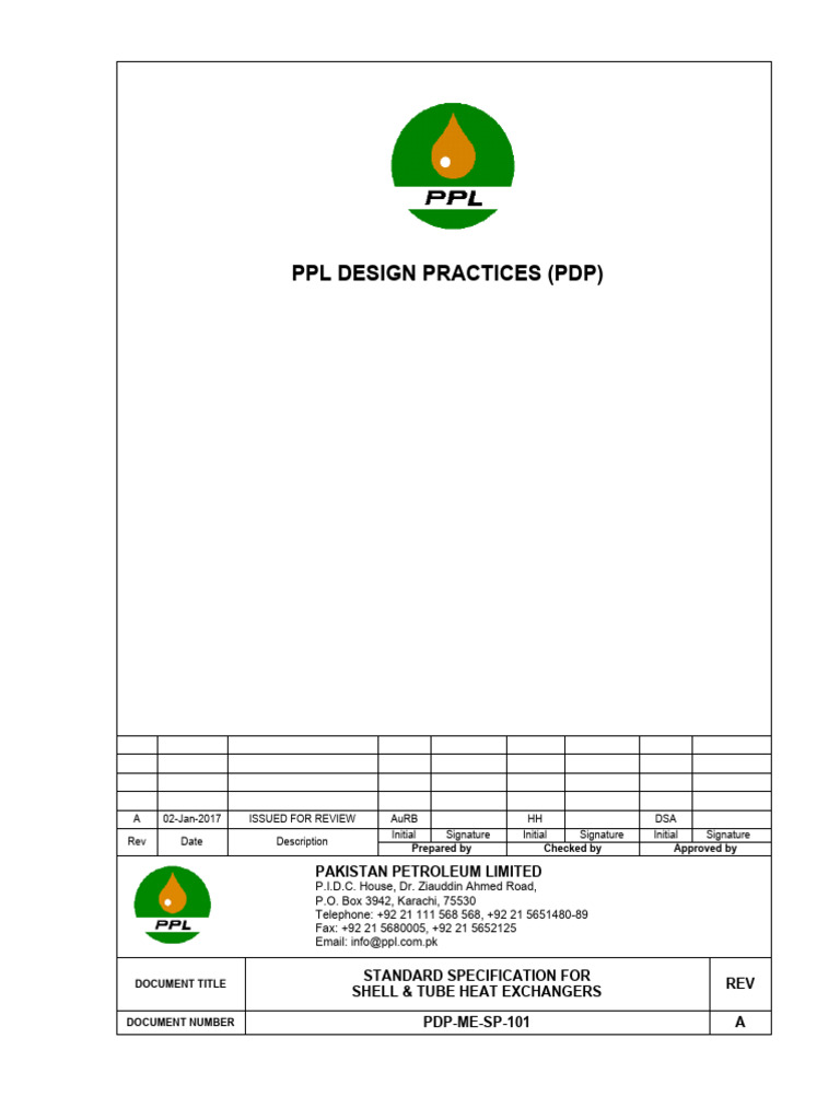 Shell & Tube Heat Exchanger Specs | PDF | Pipe (Fluid Conveyance) | Welding