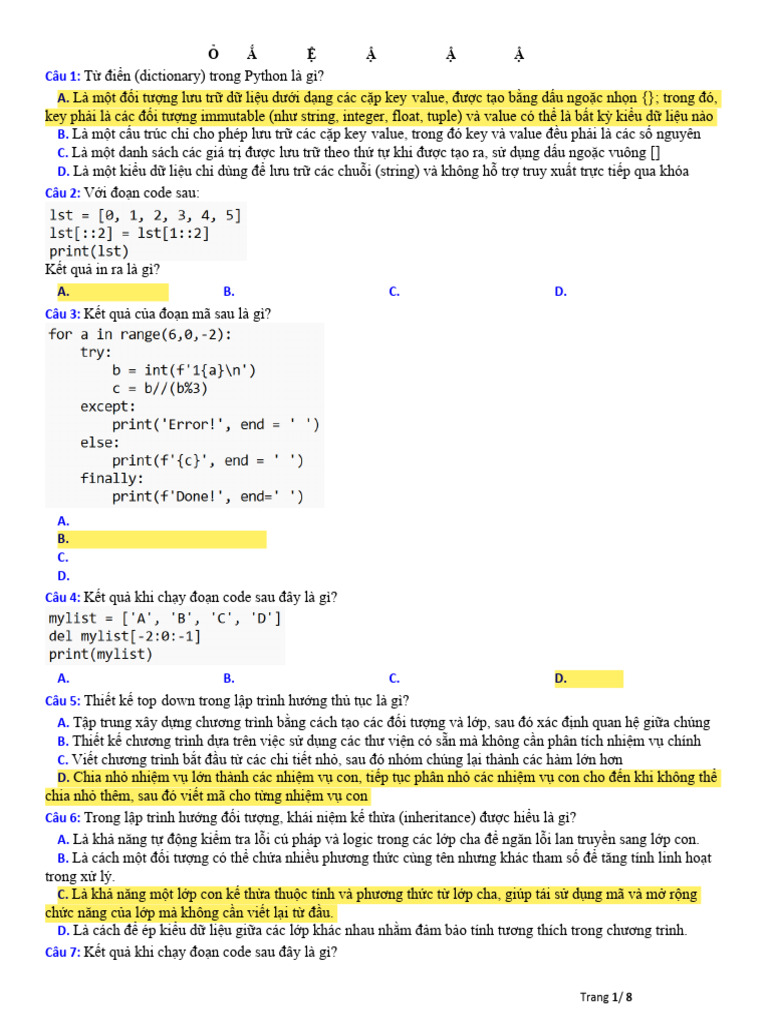 Bai Tap On | PDF
