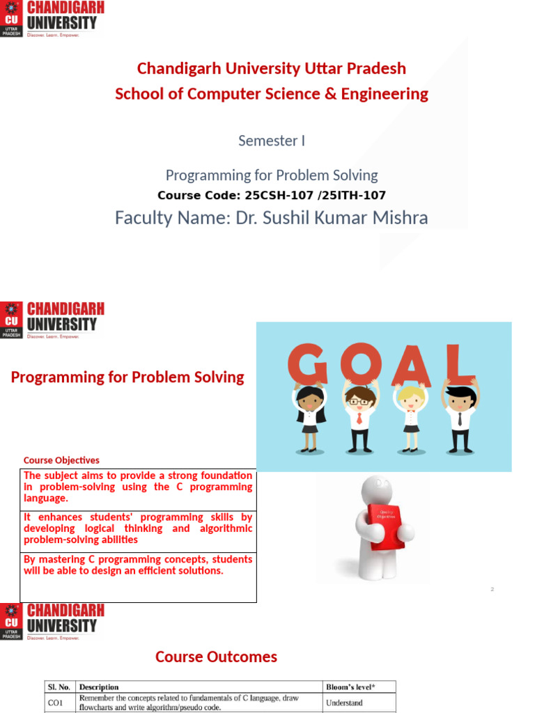 C Programming for Problem Solving Course | PDF