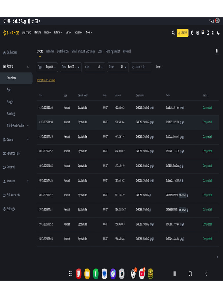 Binance Deposits | PDF