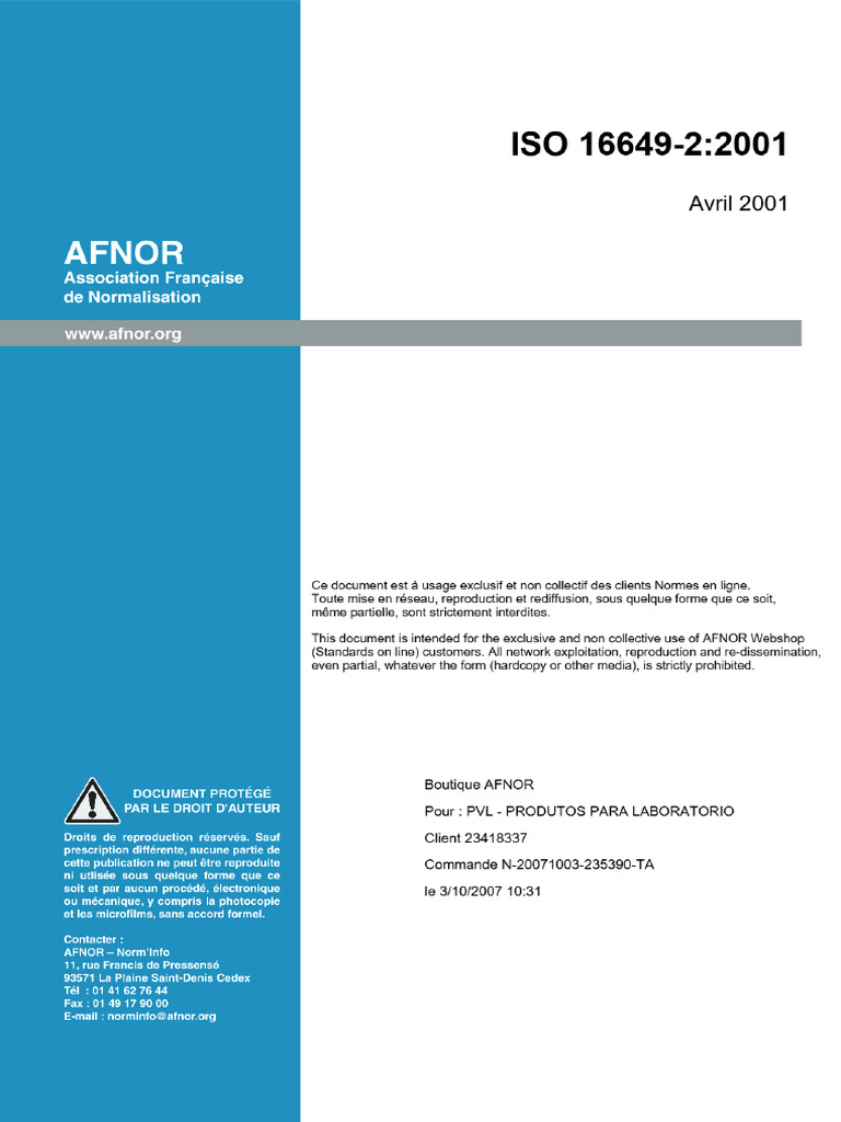 E. Coli ISO 16649-2. Aliment INFO | PDF