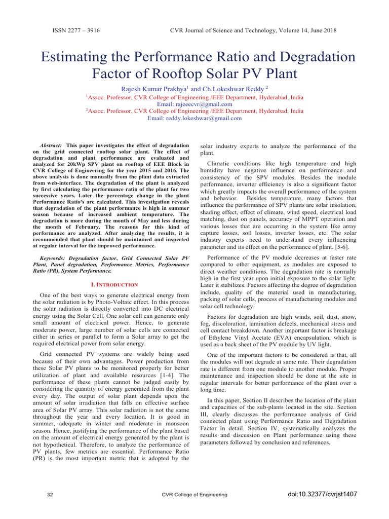 Rooftop Solar PV Performance Analysis | PDF | Photovoltaic System ...