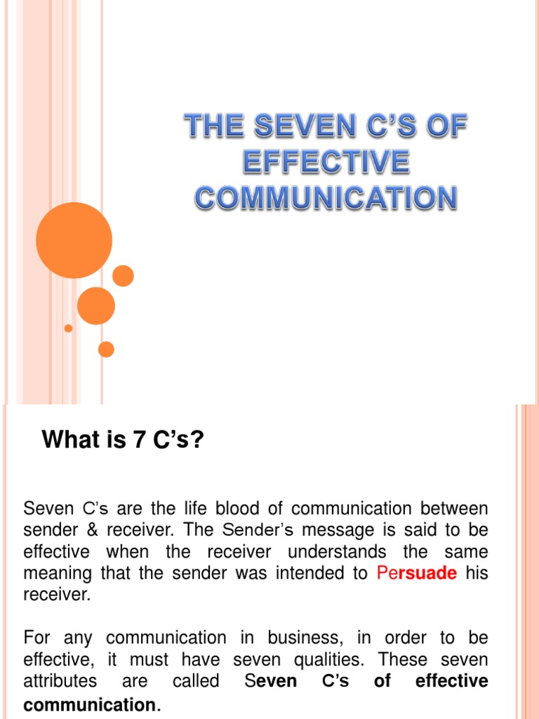 7C’s of Communication presentation | Communication | Human Communication