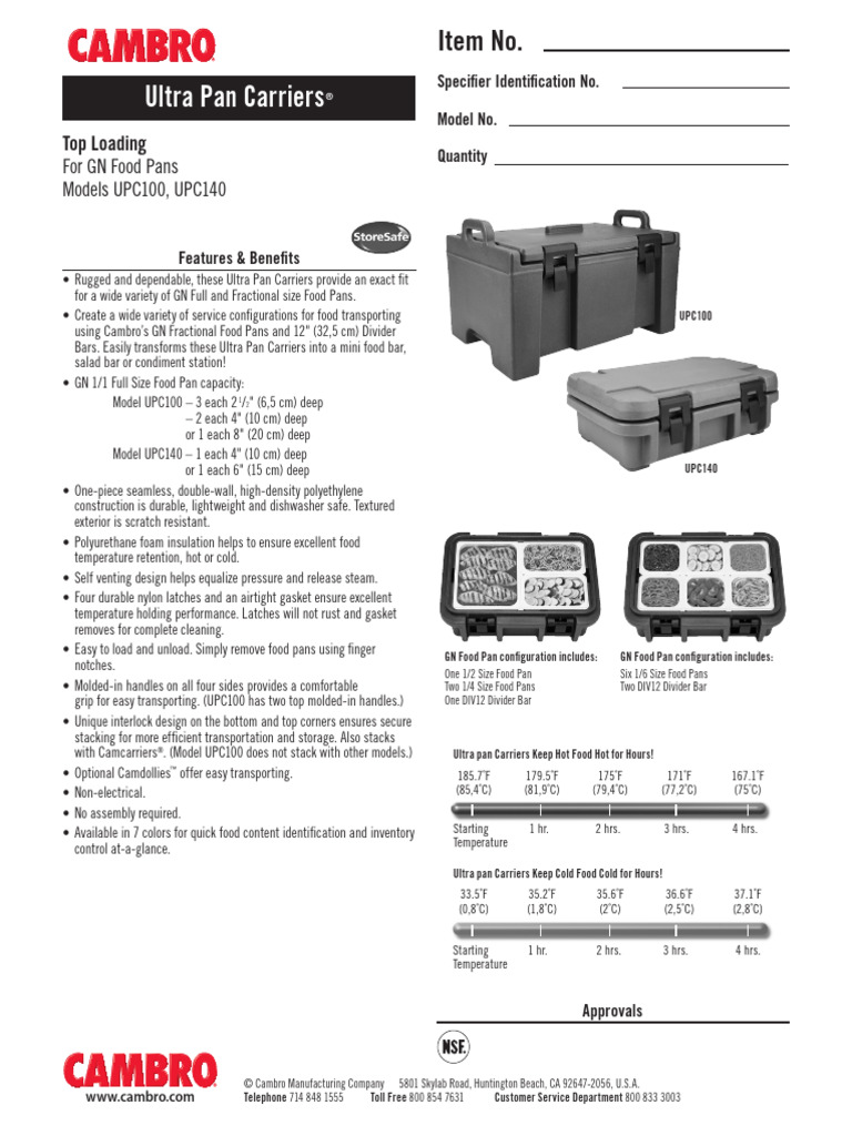 Ultra Pan Carriers for GN Food Pans | PDF