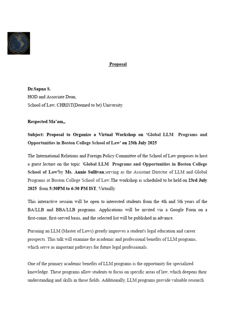 Virtual Workshop on Global LLM Programs | PDF | Legal Education ...