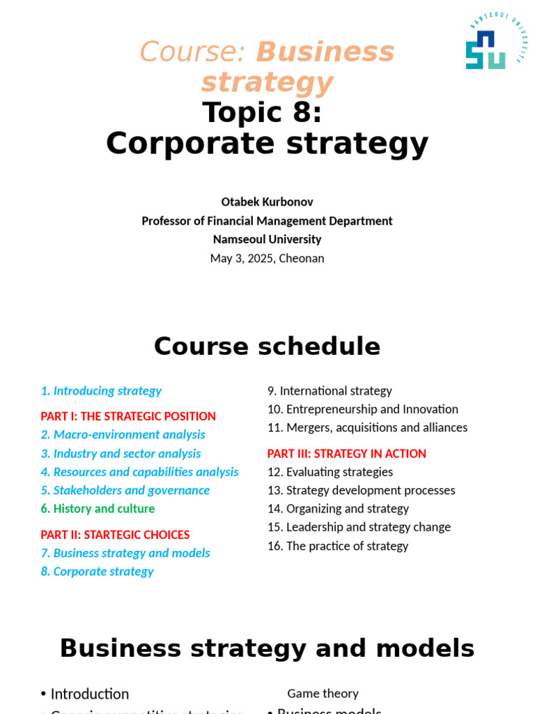 Corporate Strategy Overview and Analysis | PDF | Strategic Management ...