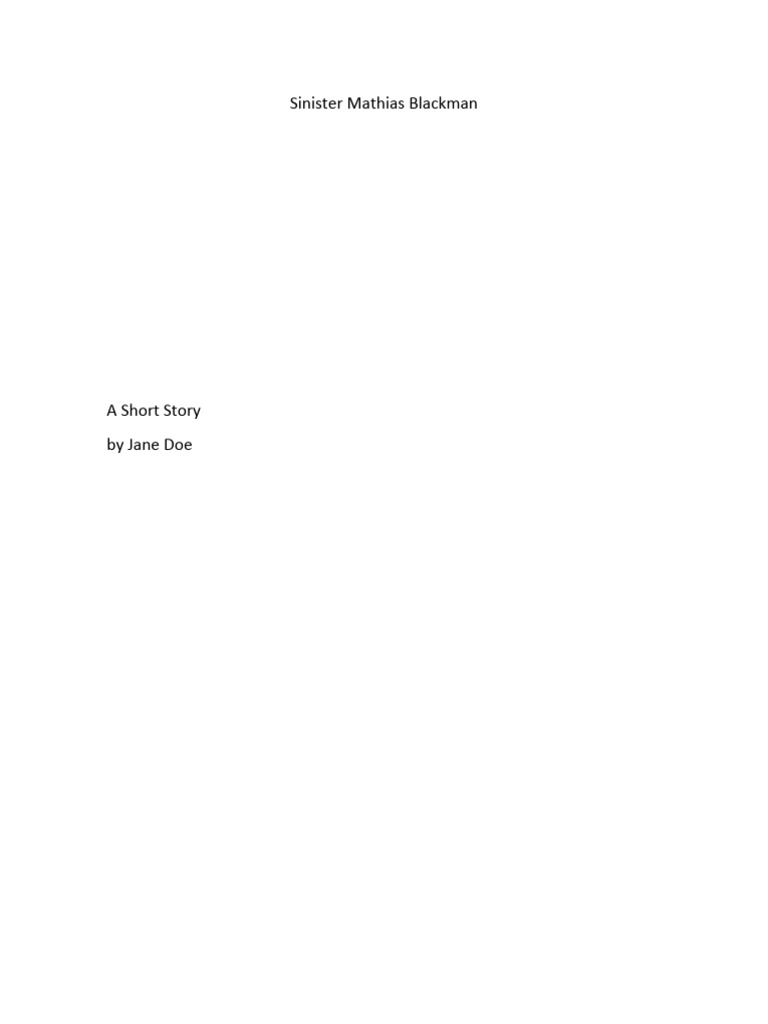 Sinister Mathias Blackman | PDF