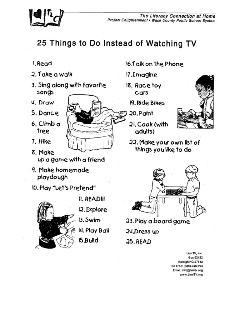 25 Things To Do Instead of Watching TV | PDF