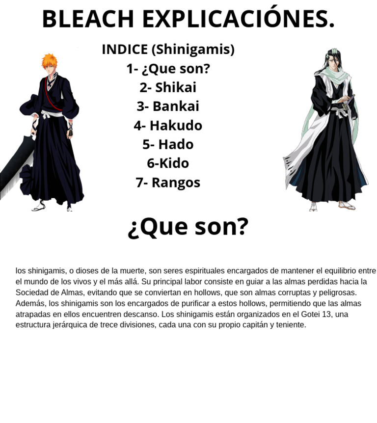 Bleach Explicaciones. | PDF
