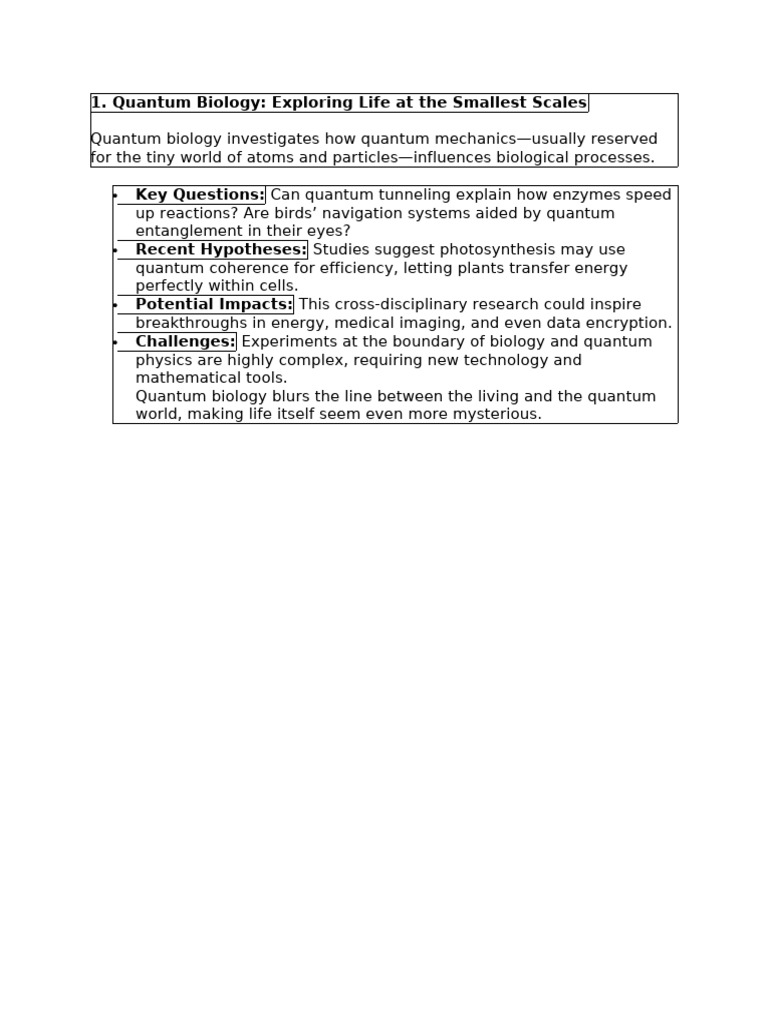 Quantum Biology | PDF
