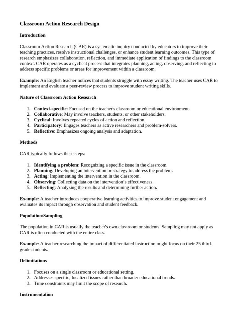 Classroom Action Research Explained | PDF | Action Research | Teachers