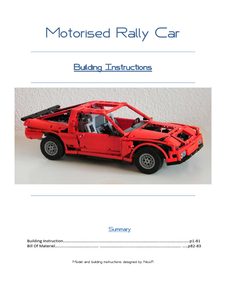 Lego Rally Car Building Guide | PDF