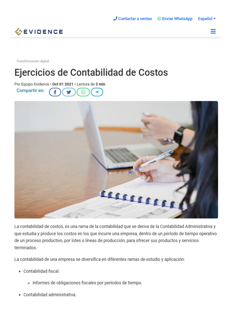 Ejercicios de Contabilidad de Costos | PDF | Costo | Contabilidad