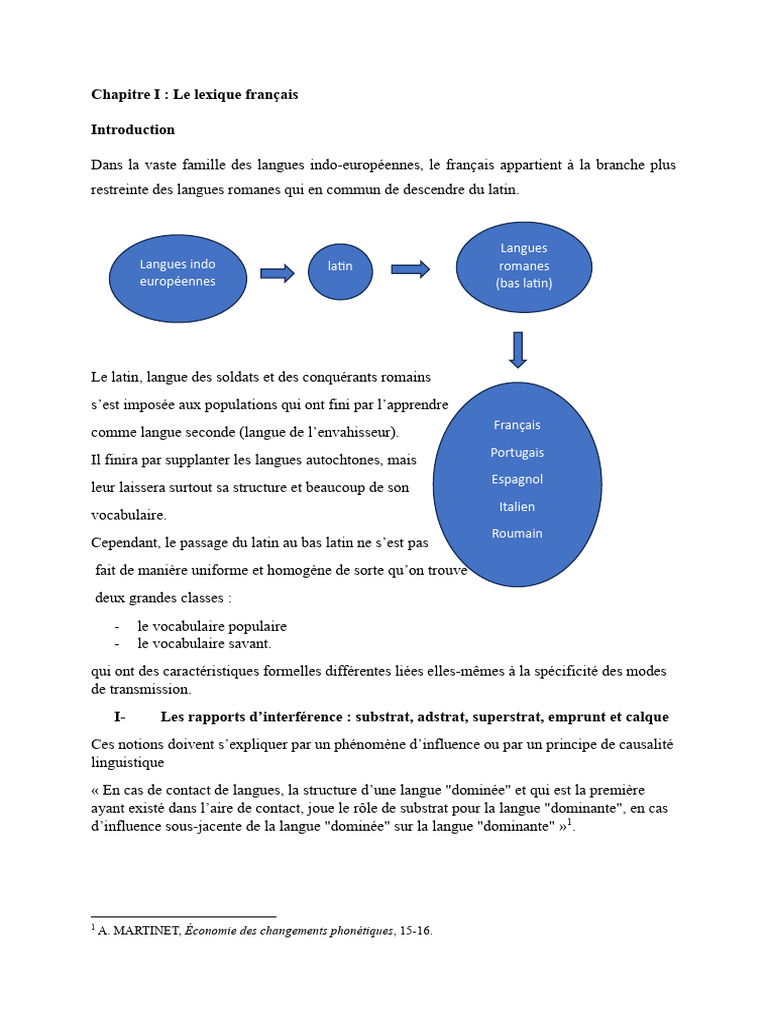 Lexique français : emprunts et influences | PDF | Langue française ...