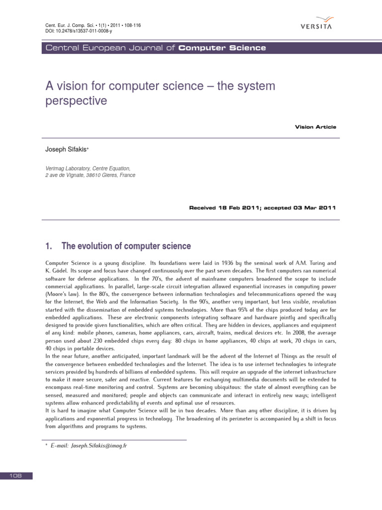 Evolution of Computer Science Systems | PDF | System | Computer Science