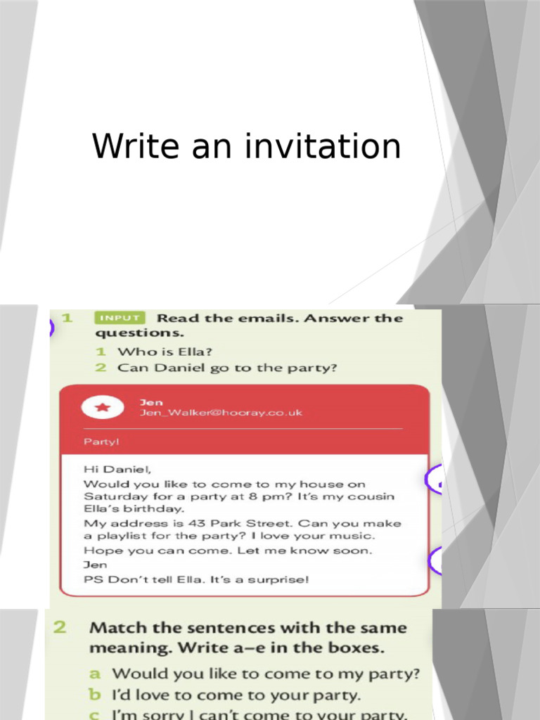 Write An Invetation | PDF