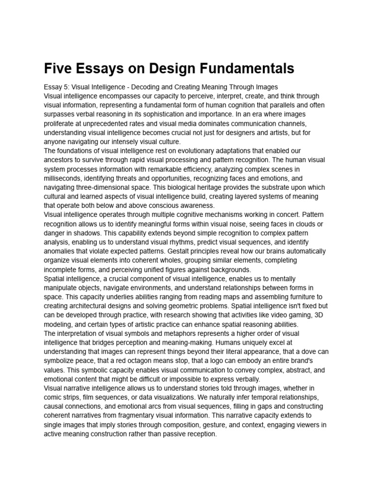 Understanding Visual Intelligence in Design | PDF | Intelligence ...