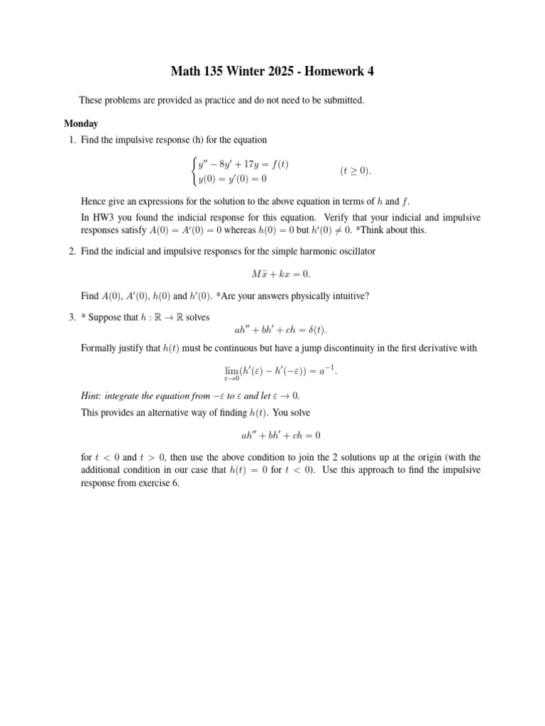 Math 135 Winter 2025 Homework 4 Solutions | PDF