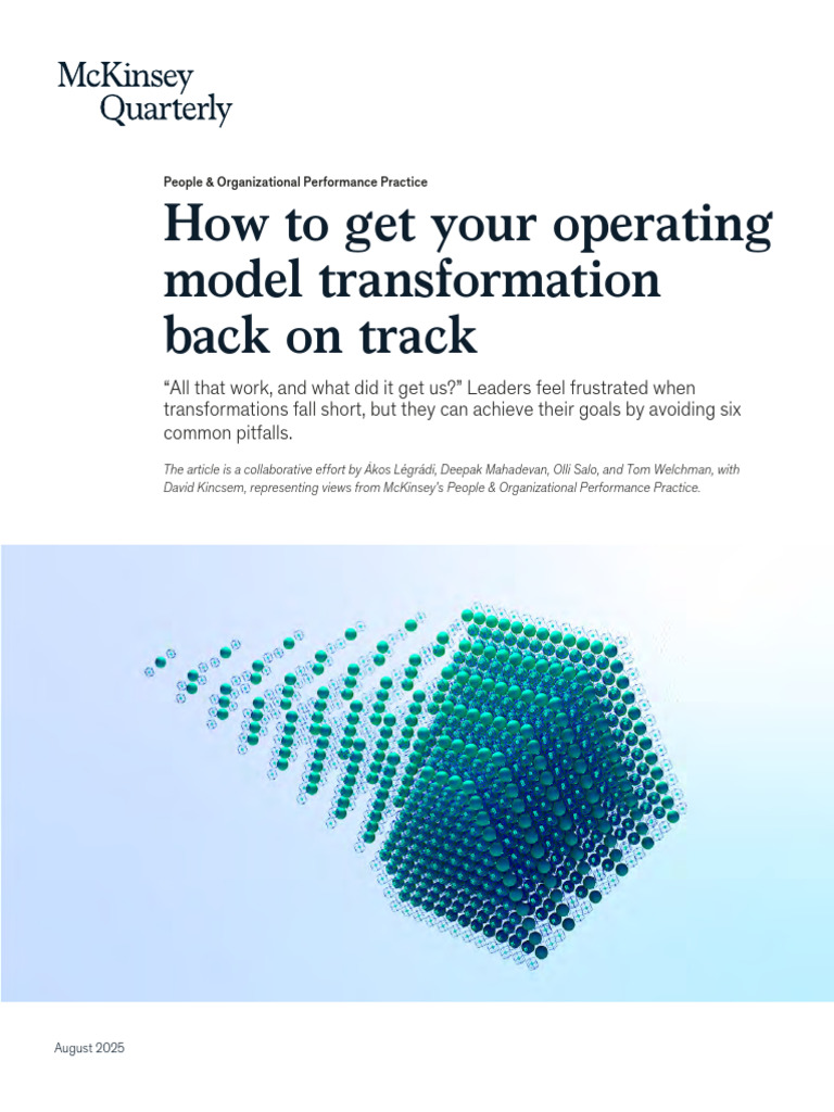 How To Get Your Operating Model Transformation Back On Track Final ...