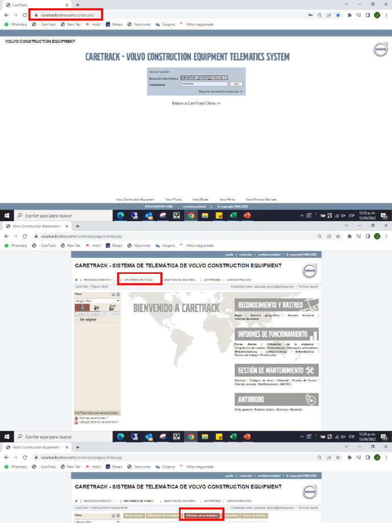 Como Obtener Informacion Del Caretrack de Volvo | PDF