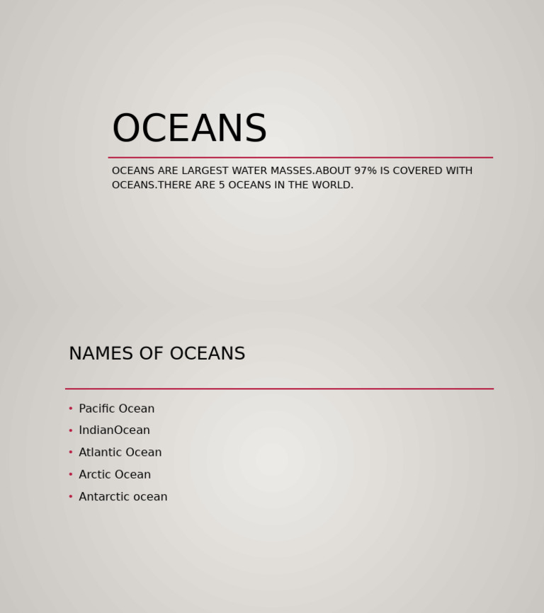 Oceans Ppt | PDF