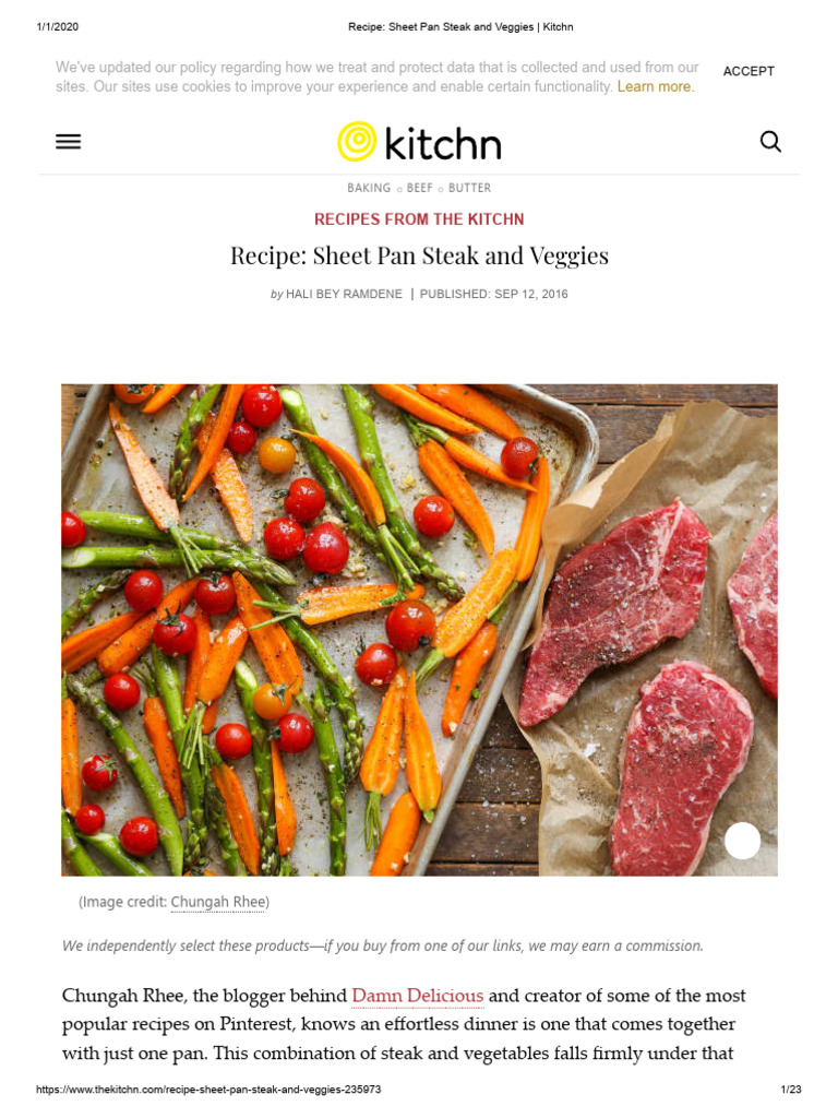 Sheet Pan Steak and Veggies Recipe | PDF | Steak | Grilling
