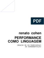 Cohen Renato Performance Como Linguagem