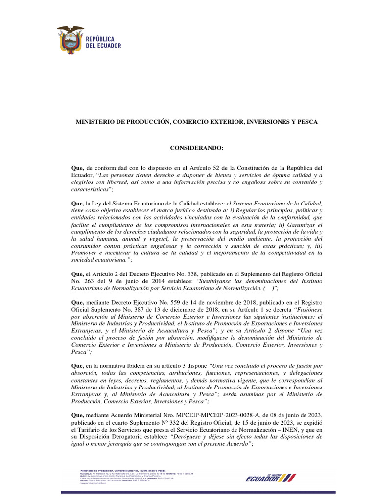 MPCEIP-SC-2025-0011-R | PDF | Ecuador | Regulación