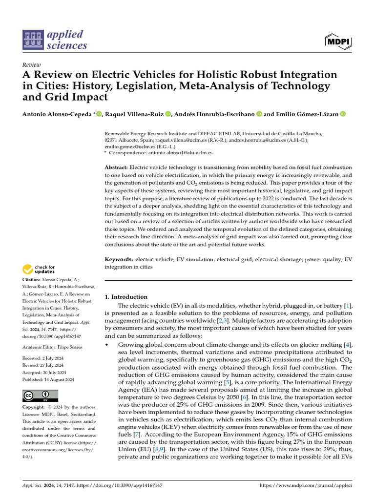 Electric Vehicles: Integration and Impact Analysis | PDF | Electric ...